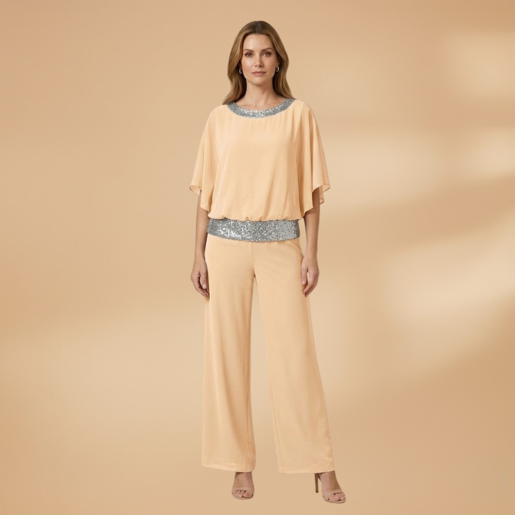 Women’s Jumpsuit with Sequins and Back Zip