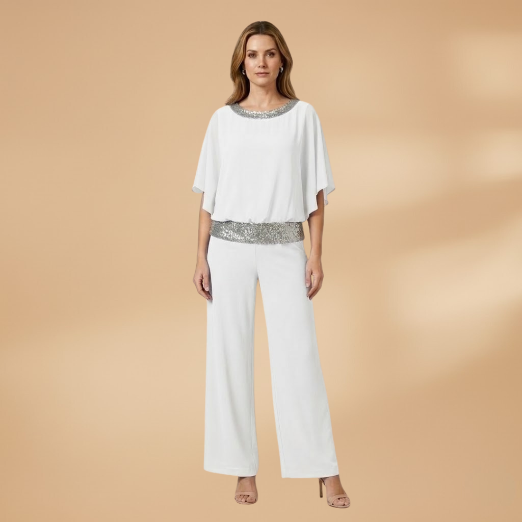 Women’s Jumpsuit with Sequins and Back Zip