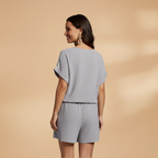 Women's Jumpsuit with Short Sleeves and Side Pockets