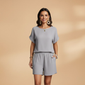 Women's Jumpsuit with Short Sleeves and Side Pockets