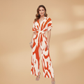 Women's Jumpsuit with V-Neck and Integrated Belt