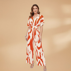 Women's Jumpsuit with V-Neck and Integrated Belt