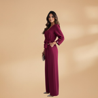 Women's Jumpsuit with V-Neckline and Wide Sleeves