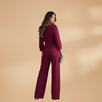 Women's Jumpsuit with V-Neckline and Wide Sleeves