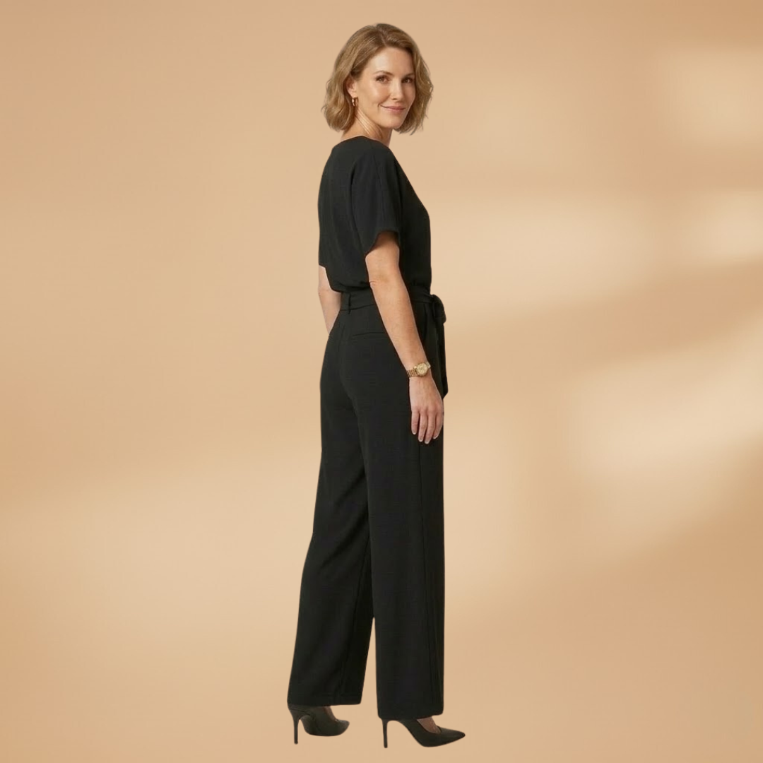 Women’s Jumpsuit with V‑Neck and Zip Closure