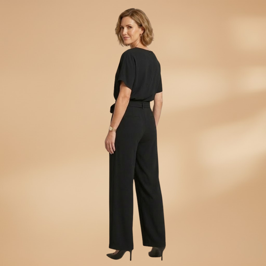 Women’s Jumpsuit with V‑Neck and Zip Closure