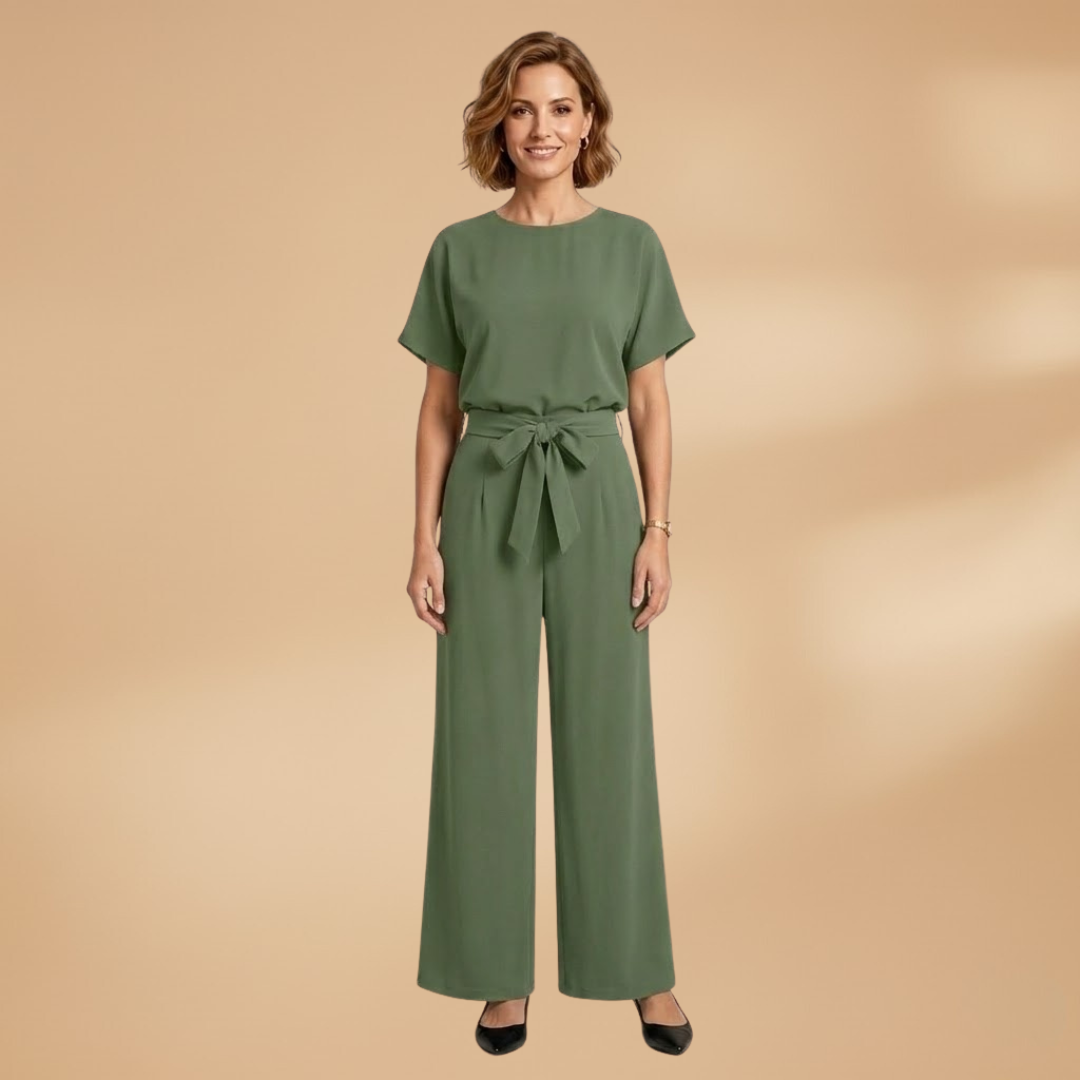 Women’s Jumpsuit with V‑Neck and Zip Closure