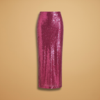Women’s Long High Waist Skirt with Glitter and Sequins