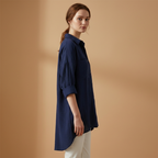 Women’s Loose-Fitting Blouse with Long Sleeves for Casual or Formal Wear