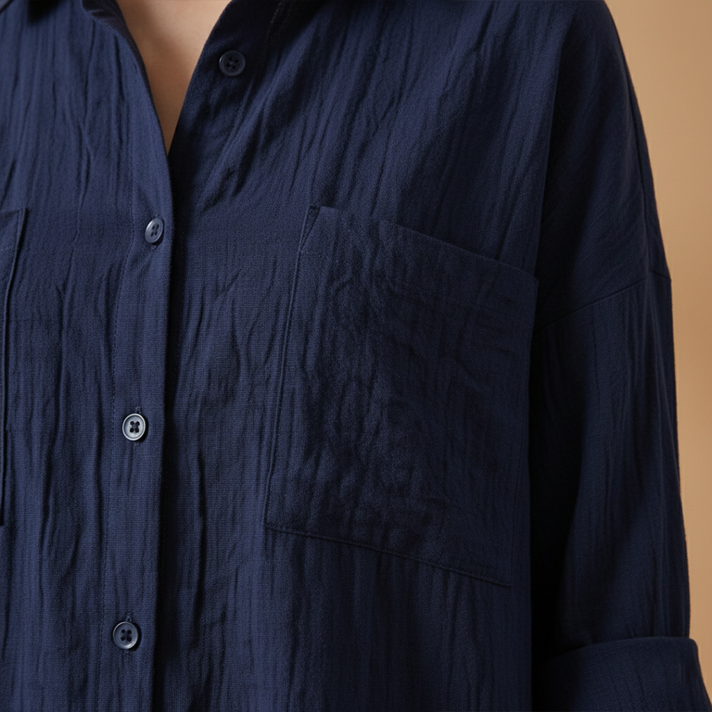 Women’s Loose-Fitting Blouse with Long Sleeves for Casual or Formal Wear