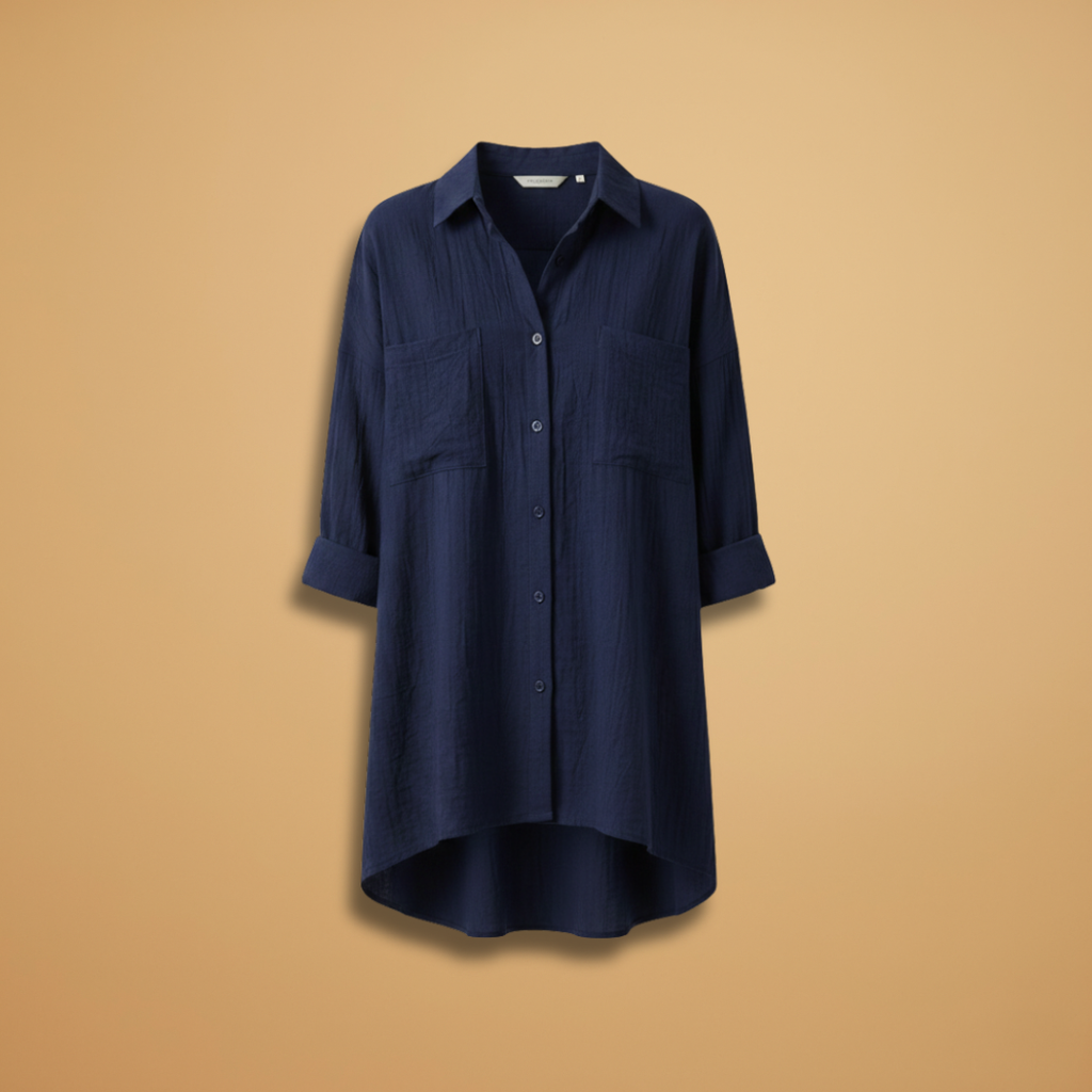 Women’s Loose-Fitting Blouse with Long Sleeves for Casual or Formal Wear