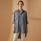 Women’s Loose-Fitting Blouse with Long Sleeves for Casual or Formal Wear