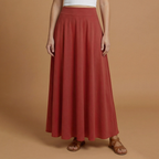 Women’s Maxi Skirt with High Waistband and A-line Design