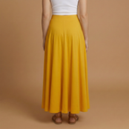 Women’s Maxi Skirt with High Waistband and A-line Design