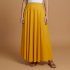 Women’s Maxi Skirt with High Waistband and A-line Design