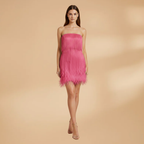 Women's Midi Dress with Sequins and Fringes for Evening Wear