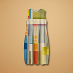 Women's Midi Dress with Sleeveless and Loose Fit