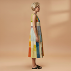 Women's Midi Dress with Sleeveless and Loose Fit