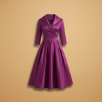 Women's Midi Dress with side pockets and satin finish