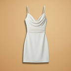 Women's Mini Dress with Slim Straps and Deep Neckline