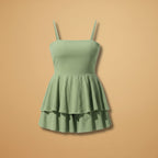 Women's Mini Dress with Spaghetti Straps and Flowing Fit
