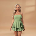 Women's Mini Dress with Spaghetti Straps and Flowing Fit