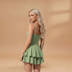 Women's Mini Dress with Spaghetti Straps and Flowing Fit