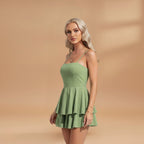 Women's Mini Dress with Spaghetti Straps and Flowing Fit