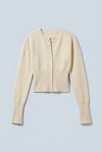 Women's Modern Slim-Fit Button Front Cropped Cardigan