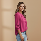 Women's Blouse with Pleats for Business and Formal Wear