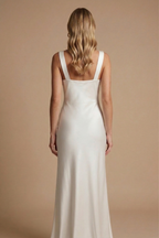 Women's Satin Cowl Neck Maxi Dress - Sleeveless Slip Dress with Deep V Drape and Open Back - Formal Maxi Dress