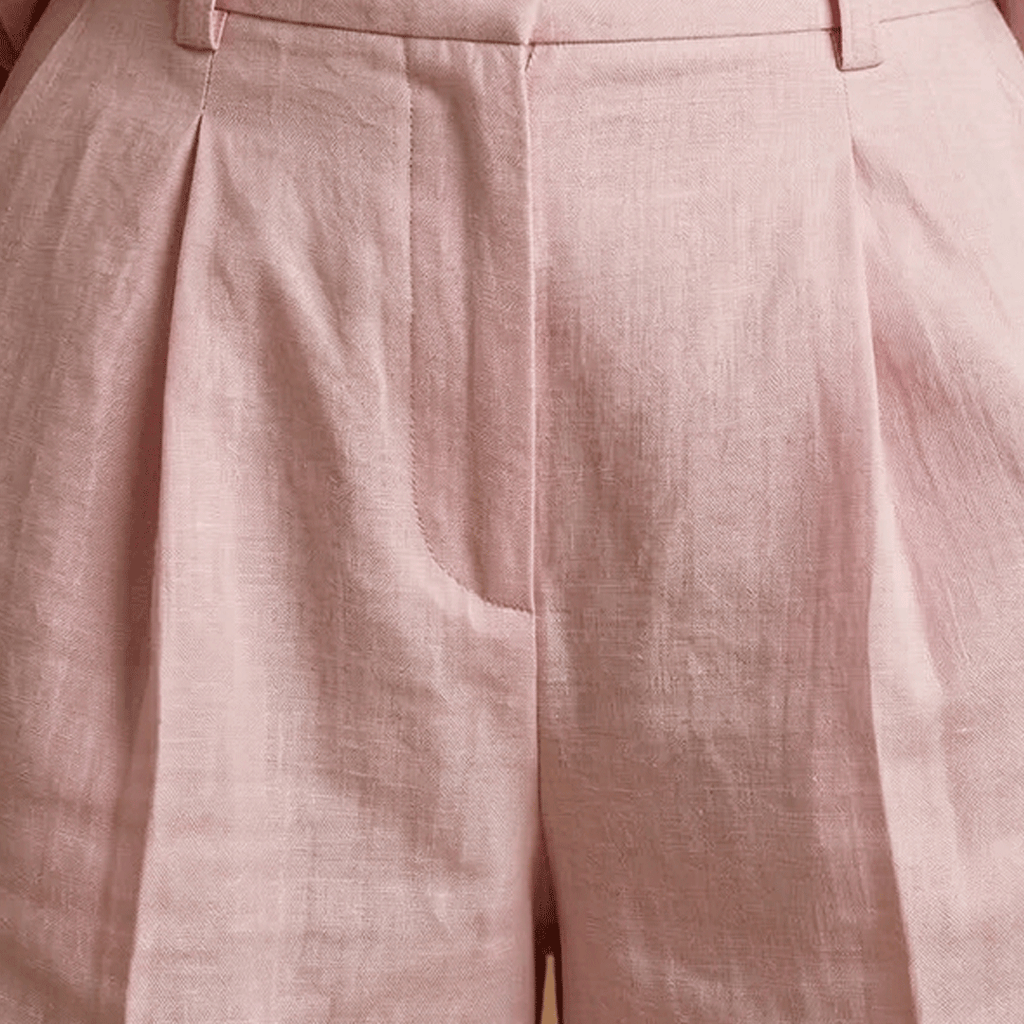 Women’s Shirt and Shorts Set with High‑Waist Pleated Shorts