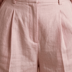Women’s Shirt and Shorts Set with High‑Waist Pleated Shorts
