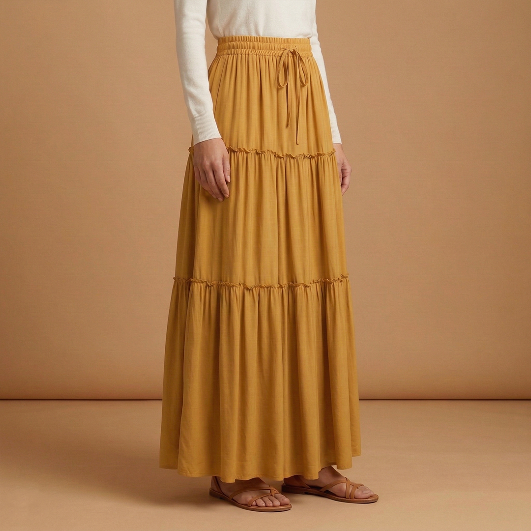 Women’s Skirt with Elastic Waist and Bohemian Print