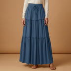 Women’s Skirt with Elastic Waist and Bohemian Print