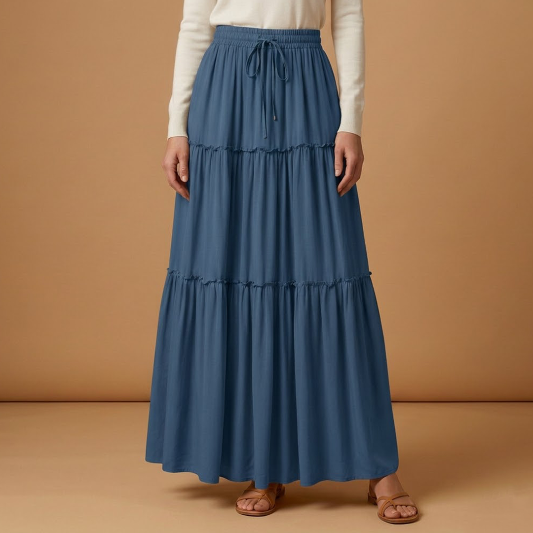 Women’s Skirt with Elastic Waist and Bohemian Print