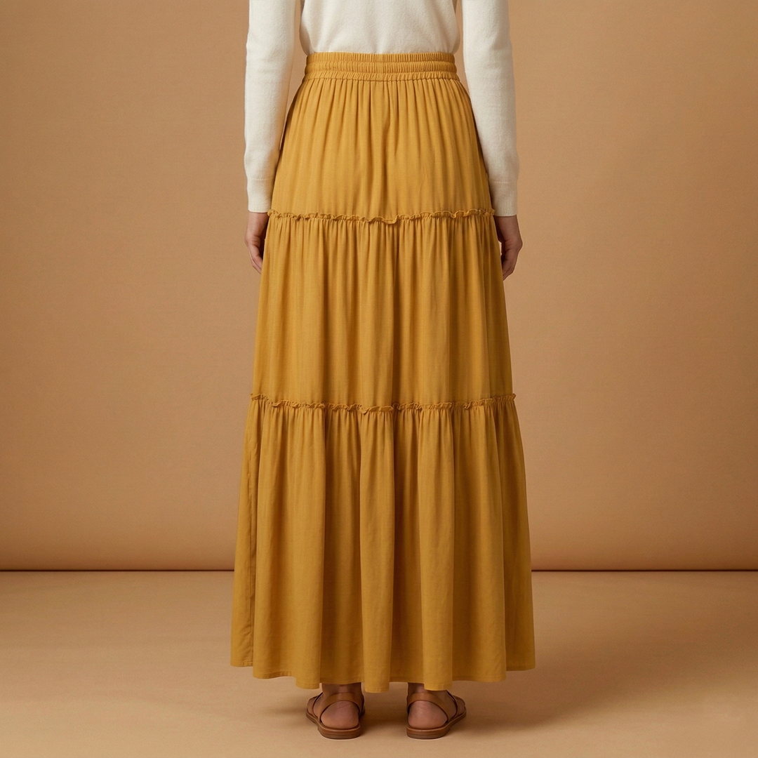 Women’s Skirt with Elastic Waist and Bohemian Print