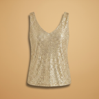 Women’s Sleeveless Top with Sequins and Lightweight Design