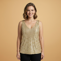 Women’s Sleeveless Top with Sequins and Lightweight Design