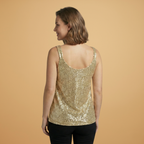 Women’s Sleeveless Top with Sequins and Lightweight Design