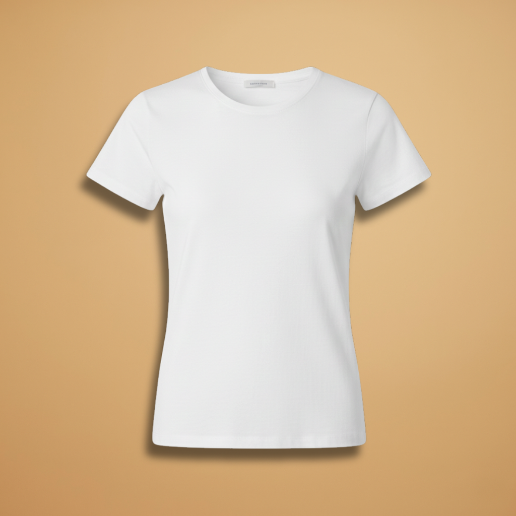 Women’s Slim Fit T-Shirt with Round Neck and Short Sleeves