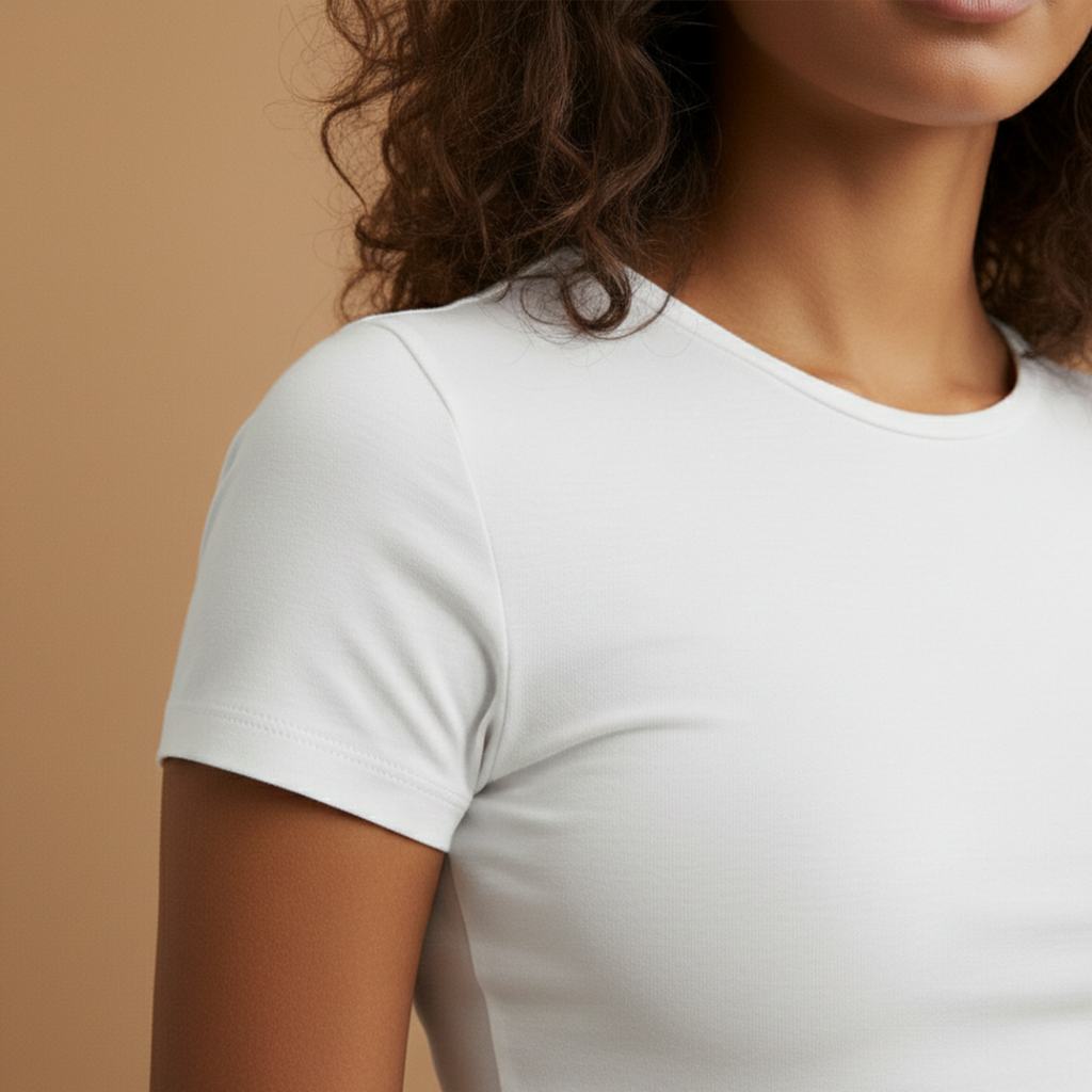 Women’s Slim Fit T-Shirt with Round Neck and Short Sleeves