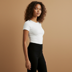 Women’s Slim Fit T-Shirt with Round Neck and Short Sleeves
