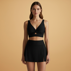Women’s Sporty Bikini Set with Wrap Top and Skirt