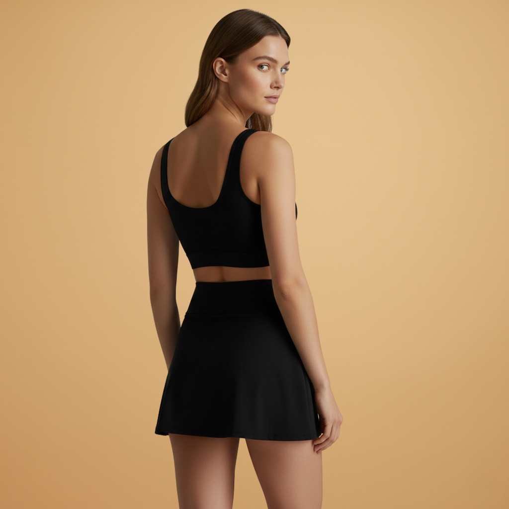 Women’s Sporty Bikini Set with Wrap Top and Skirt
