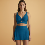 Women’s Sporty Bikini Set with Wrap Top and Skirt