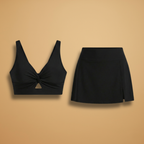 Women’s Sporty Bikini Set with Wrap Top and Skirt