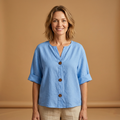 Women's Summer Blouse with Breathable Linen and Relaxed Fit