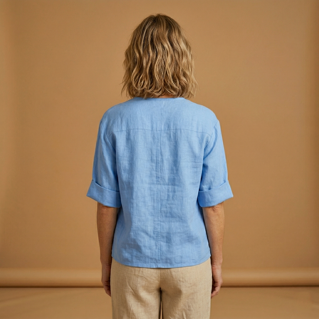 Women's Summer Blouse with Breathable Linen and Relaxed Fit