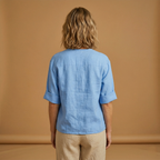 Women's Summer Blouse with Breathable Linen and Relaxed Fit